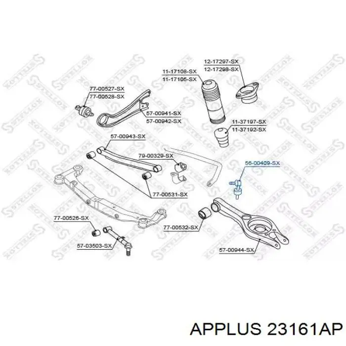 23161AP Aplus barra estabilizadora trasera izquierda