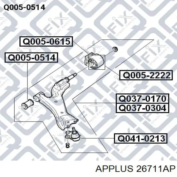 26711AP Aplus soporte de barra estabilizadora trasera