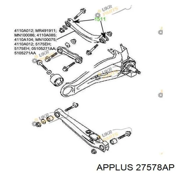 Brazo superior de suspensión trasera izquierdo/derecho Aplus 27578AP precio, desde 46,22 EUR