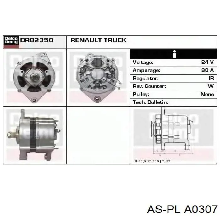 Alternador CA1574 REMA-PARTS