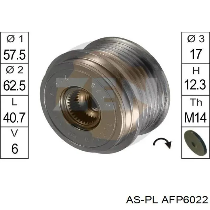 Polea de alternador As-pl AFP6022