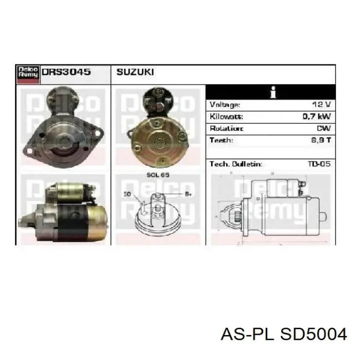 Bendix, motor de arranque Suzuki Swift 2 AH, AJ