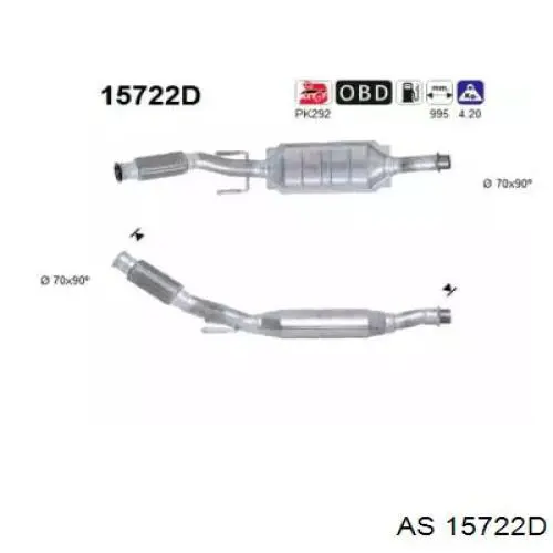 Silenciador, sección delantera AS/Auto Storm 15722D precio, desde 172,72 EUR