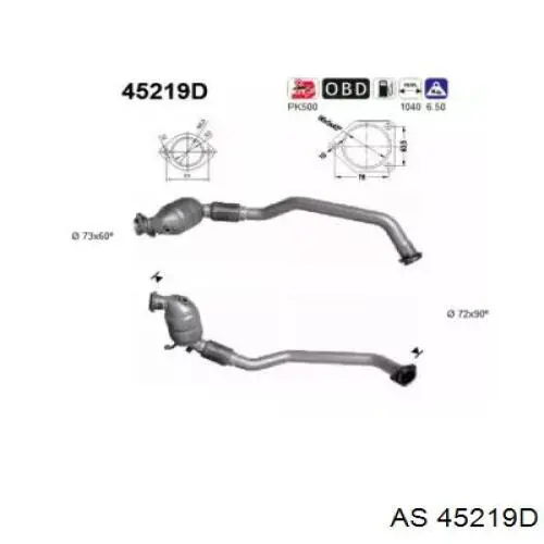 Catalizador AS/Auto Storm 45219D precio, desde 197,56 EUR