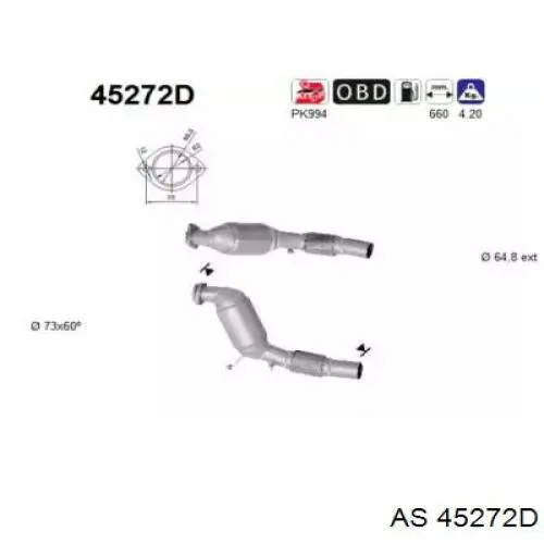 45272D AS/Auto Storm Catalizador de gasolina y diésel
