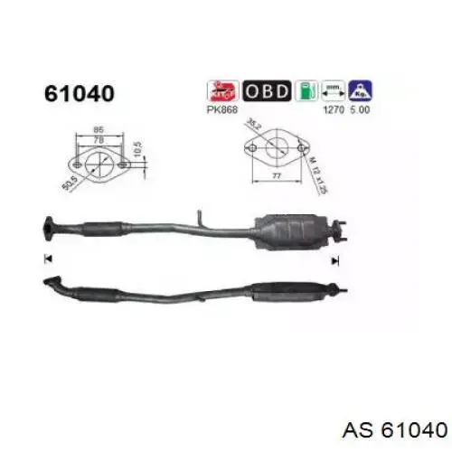 Silenciador, sección delantera AS/Auto Storm 61040 precio, desde 177,53 EUR
