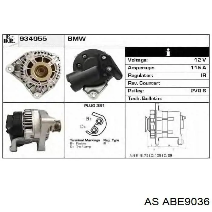 Cojinete alternador NSK B1583D