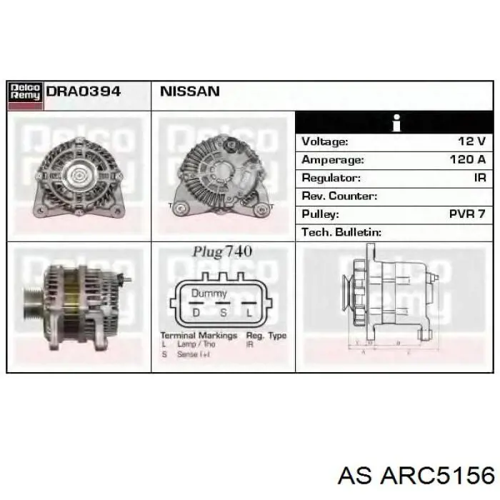 Alternador Diodo Puente Rectificador As-pl ARC5156