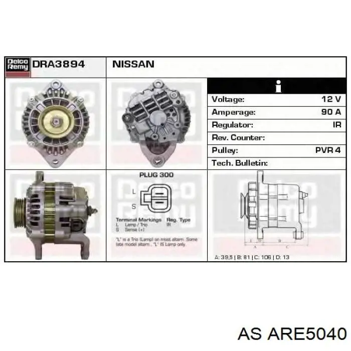 ARE5040MITSUBISHI As-pl Regulador alternador