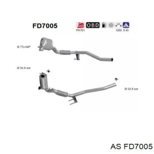 Comprar FD7005 AS/Auto Storm Silenciador delantero