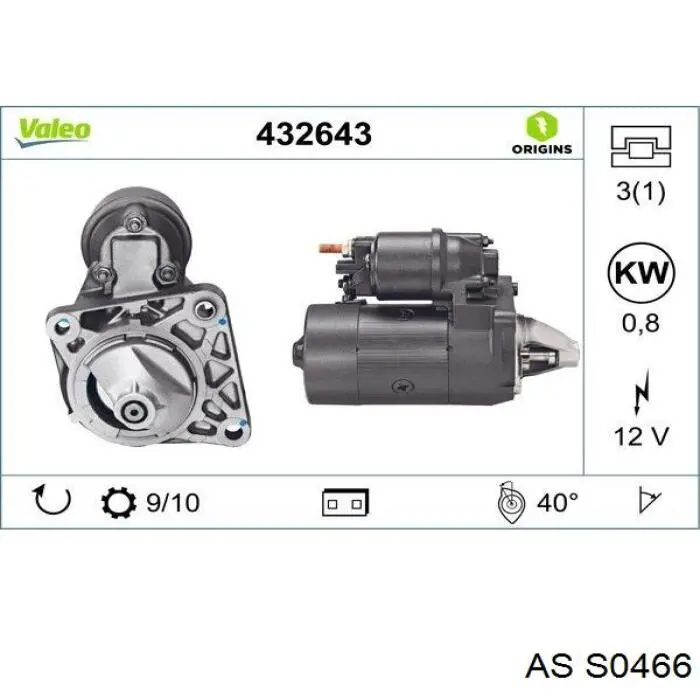 S0466 AS/Auto Storm motor de arranque