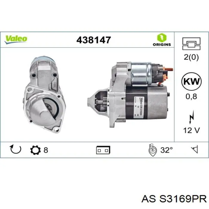 S3169PR AS/Auto Storm motor de arranque