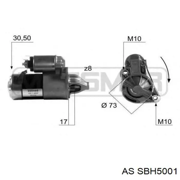 SBH5001 AS/Auto Storm portaescobillas motor de arranque