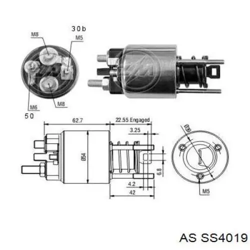 Solenoide de arranque SS4019 AS/Auto Storm