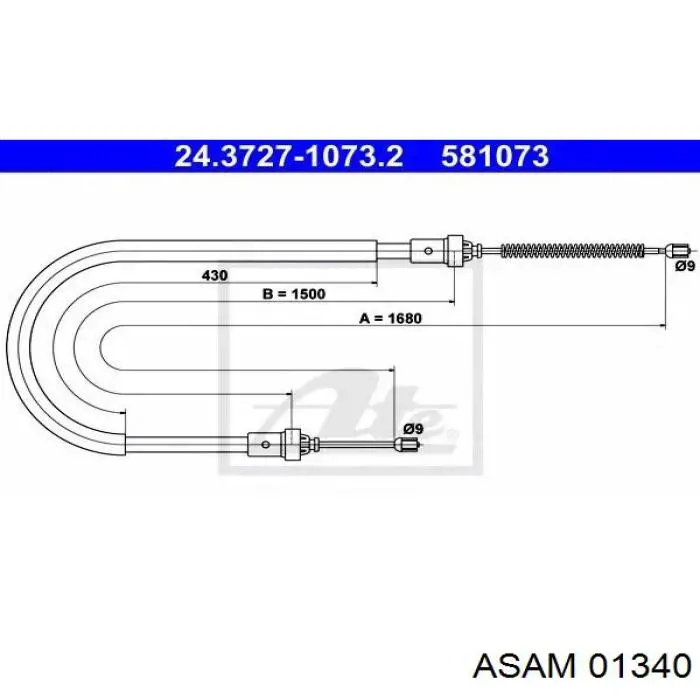 Comprar 01340 Asam Cable de freno de mano trasero derecho/izquierdo
