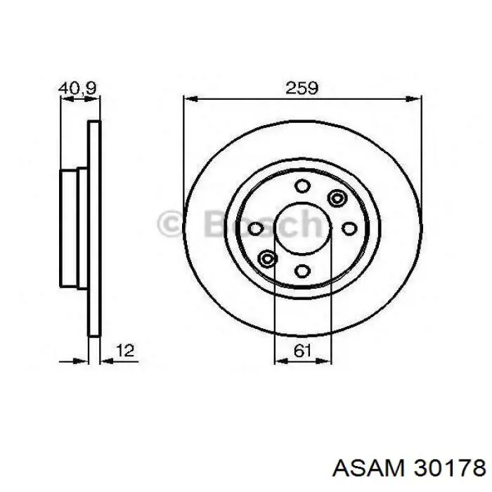 30178 Asam freno de disco delantero