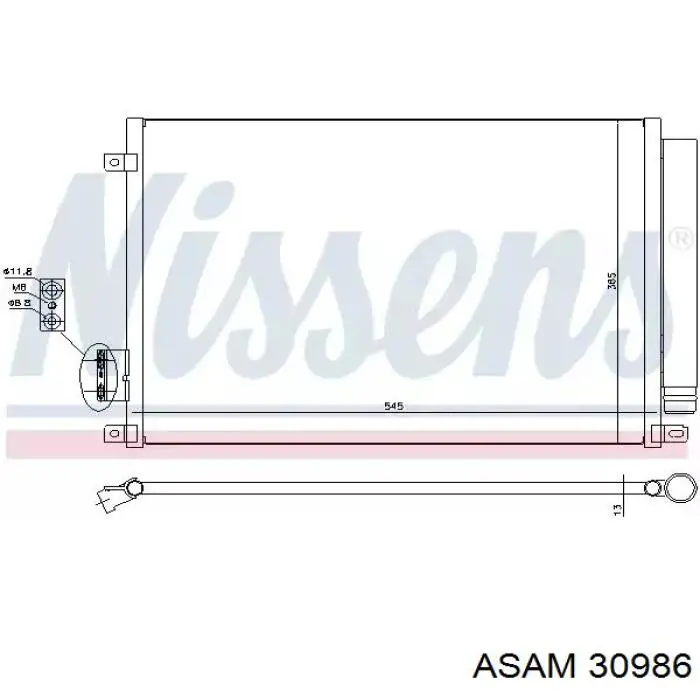 30986 Asam tubería de baja / alta presión, aire acondicionado, de evaporador a compresor