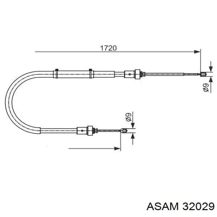 GCH769 TRW cable de freno de mano trasero derecho/izquierdo