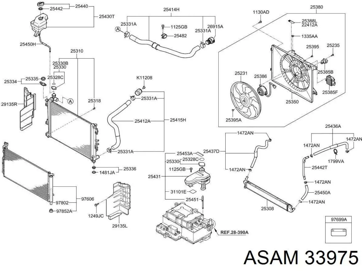 33975 Asam receptor-secador del aire acondicionado