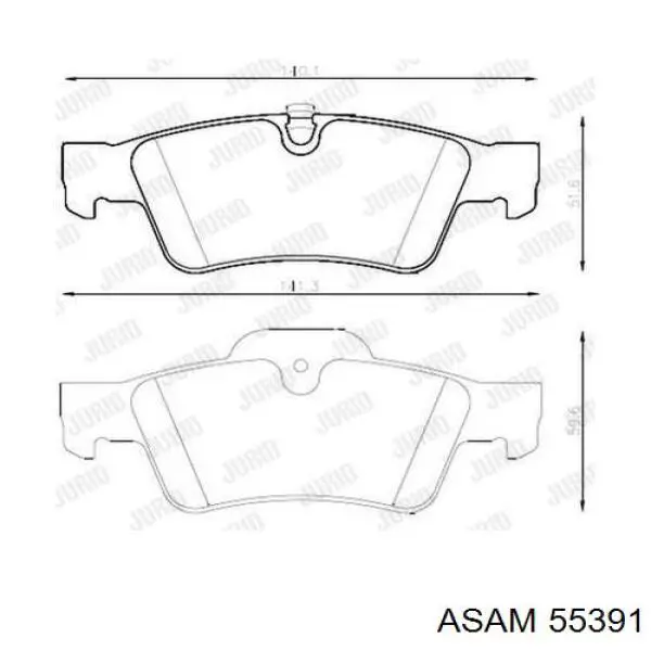 55391 Asam pastillas de freno traseras