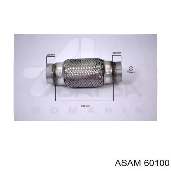 60100 Asam chapa ondulada del silenciador