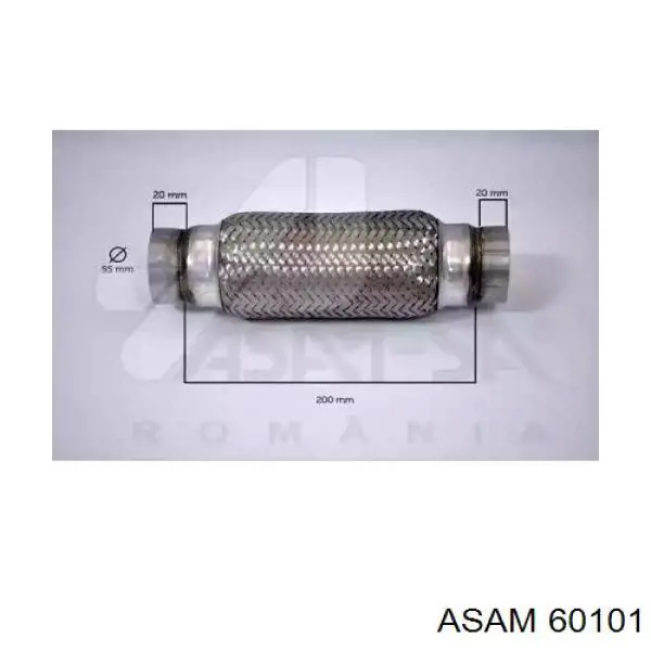 60101 Asam chapa ondulada del silenciador