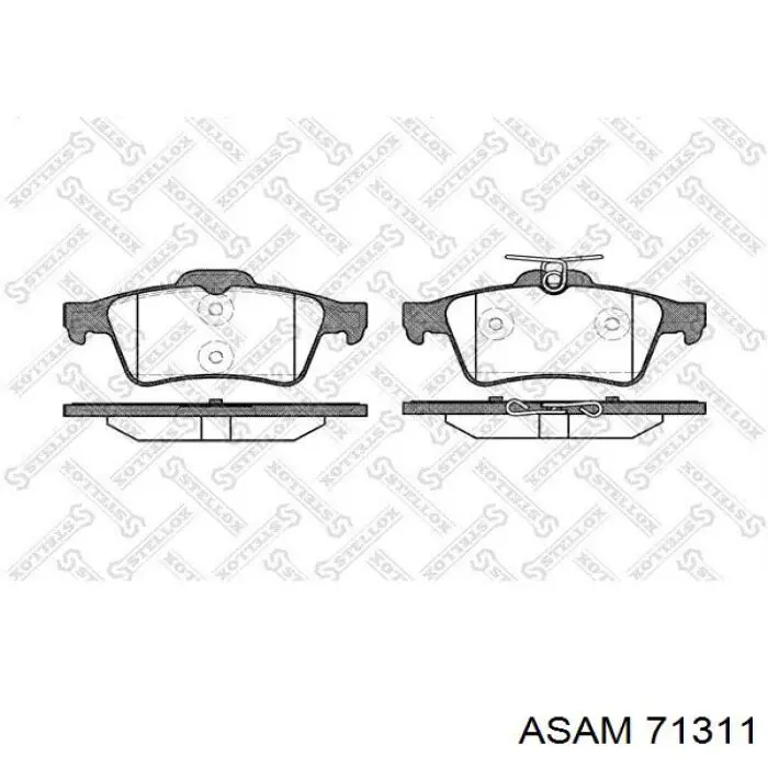 71311 Asam pastillas de freno traseras