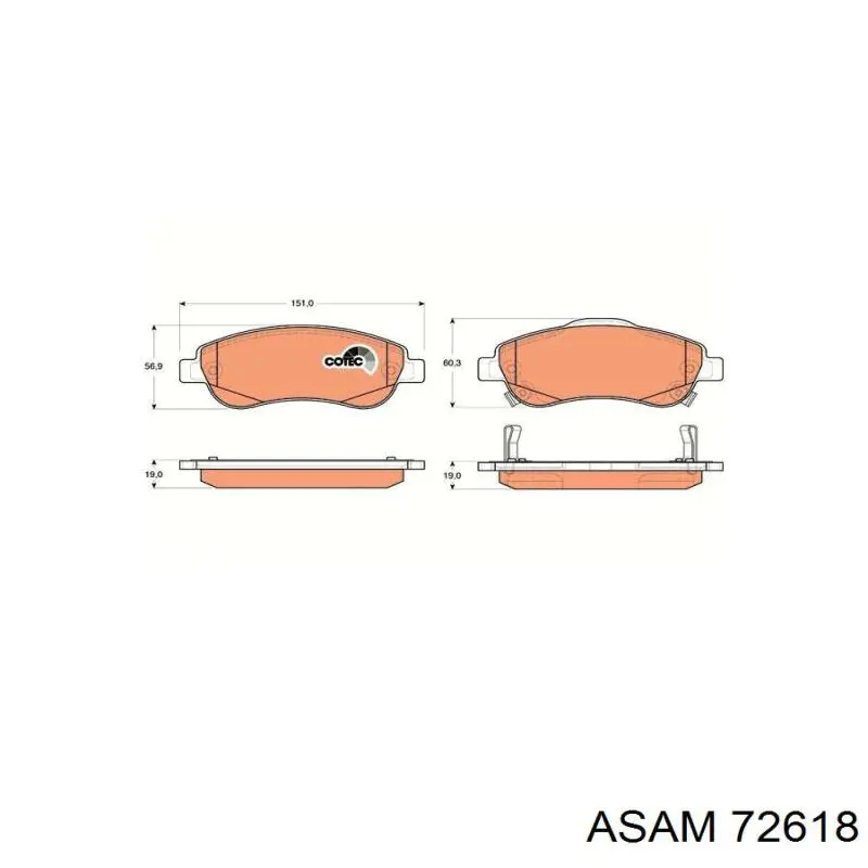 72618 Asam Pastillas delanteras