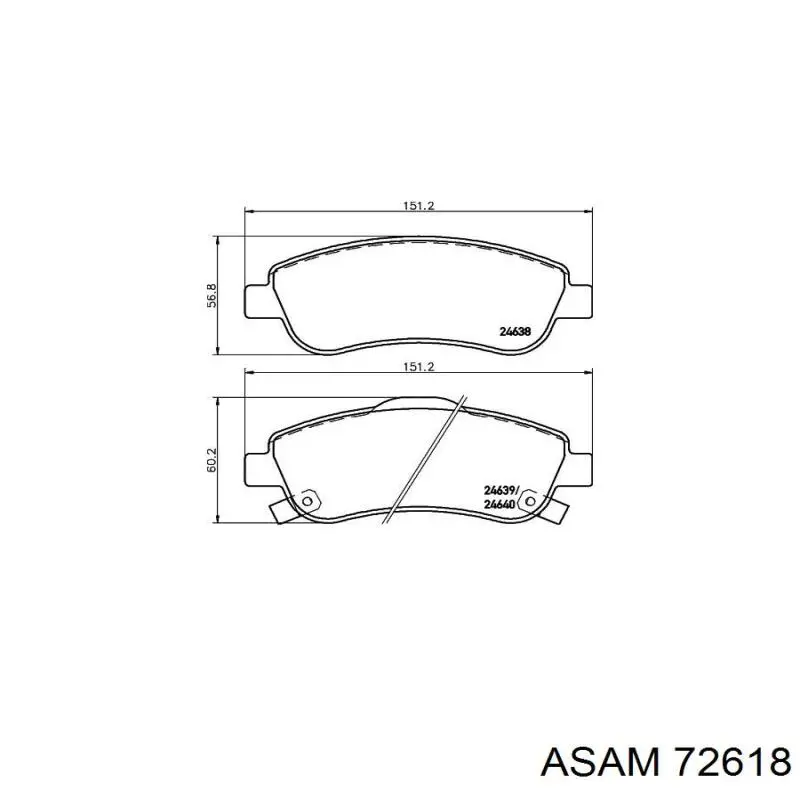 Comprar 72618 Asam Pastillas delanteras de freno