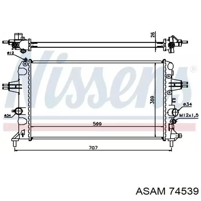 74539 Asam radiador refrigeración del motor