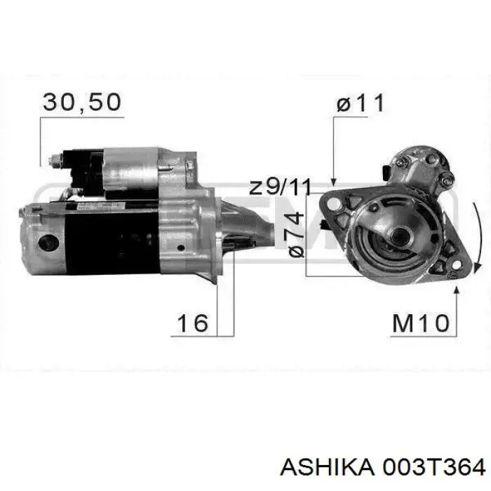 003-T364 Ashika motor de arranque