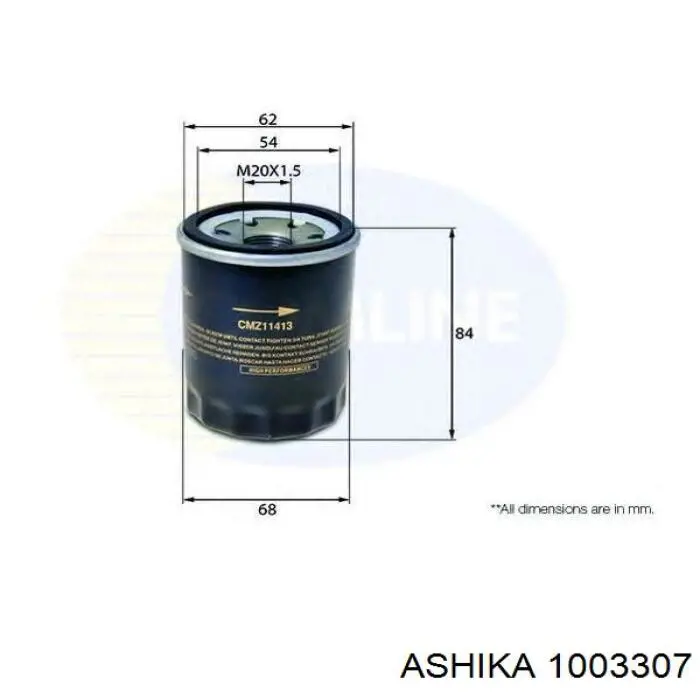 10-03-307 Ashika filtro de aceite