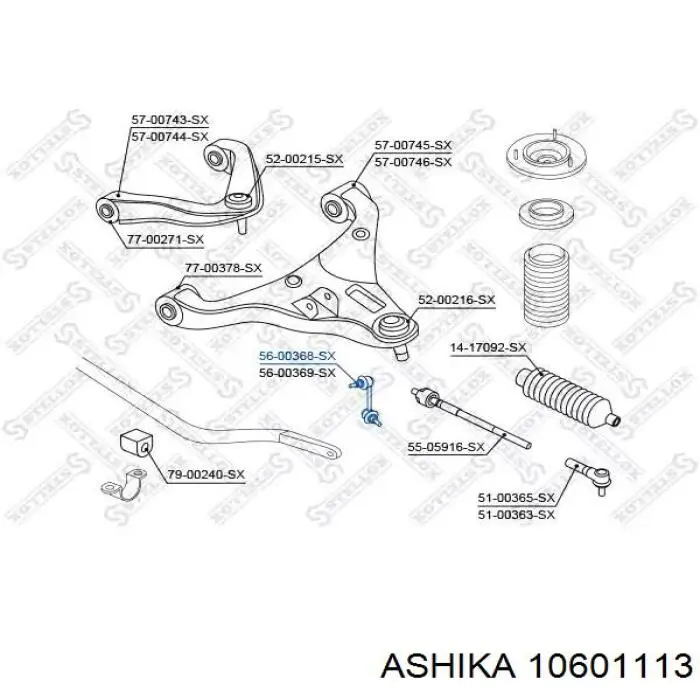 106-01-113 Ashika soporte de barra estabilizadora delantera