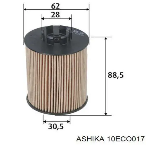 10-ECO017 Ashika filtro de aceite