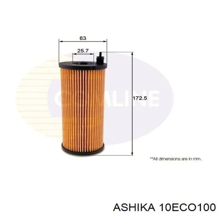 10-ECO100 Ashika filtro de aceite