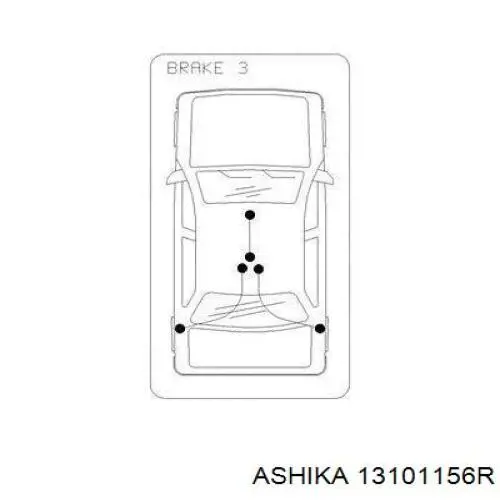 Cable de freno de mano trasero derecho Ashika 13101156R