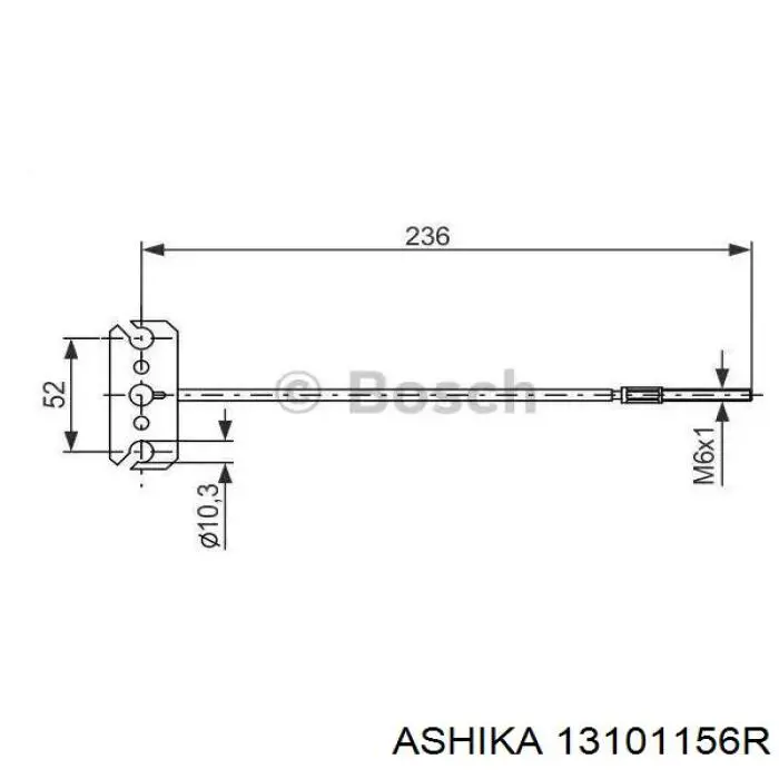 Comprar 13101156R Ashika Cable de freno de mano trasero derecho
