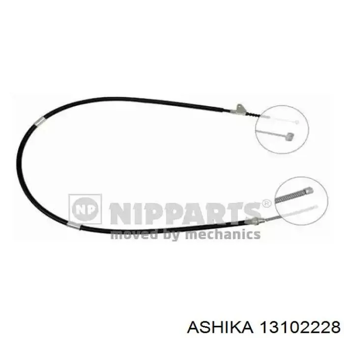 131-02-228 Ashika cable de freno de mano trasero derecho