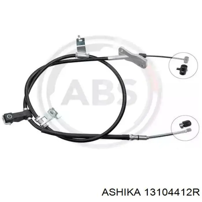 131-04-412R Ashika cable de freno de mano trasero derecho