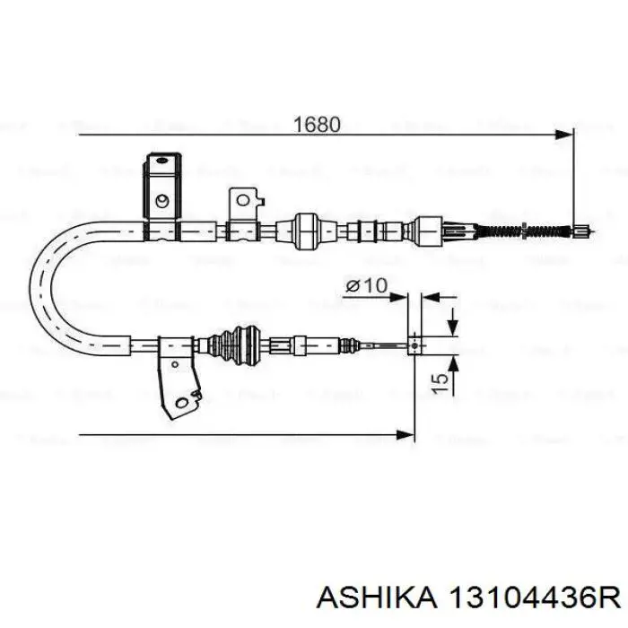 Cable de freno de mano trasero derecho 13104436R Ashika