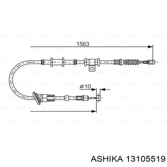 131-05-519 Ashika cable de freno de mano trasero derecho