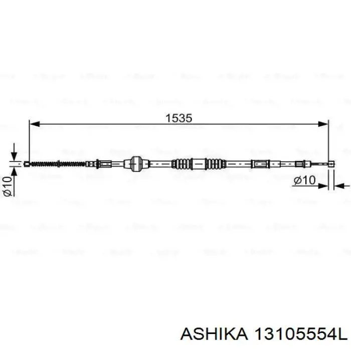 131-05-554L Ashika cable de freno de mano trasero izquierdo