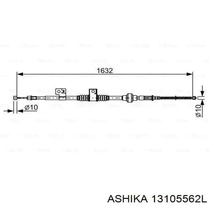 131-05-562L Ashika cable de freno de mano trasero izquierdo