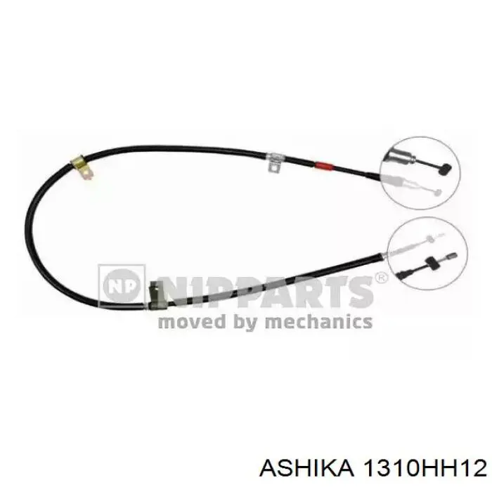 1310HH12 Ashika cable de freno de mano trasero izquierdo