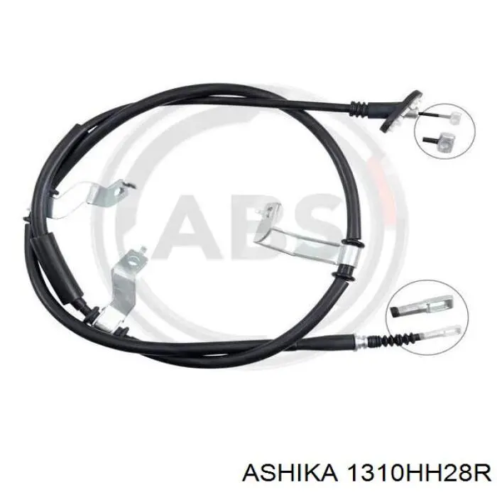 131-0H-H28R Ashika cable de freno de mano trasero derecho