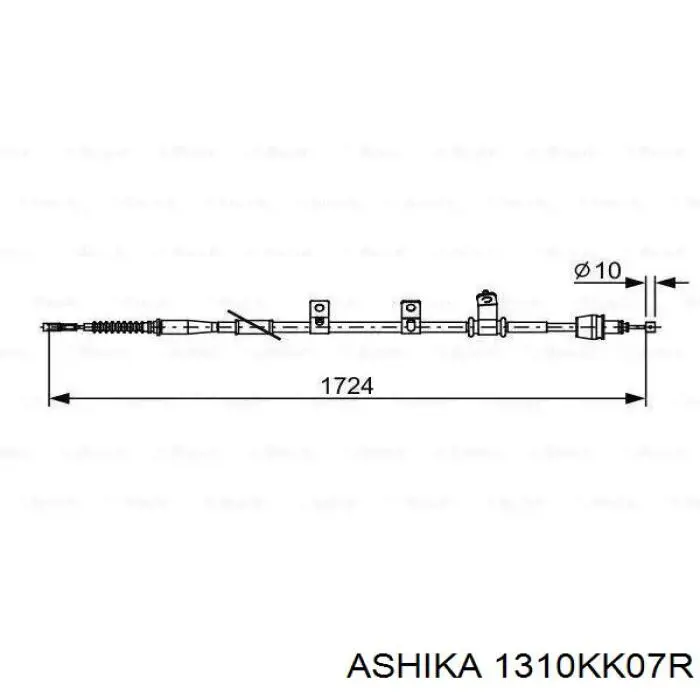 131-0K-K07R Ashika cable de freno de mano trasero derecho