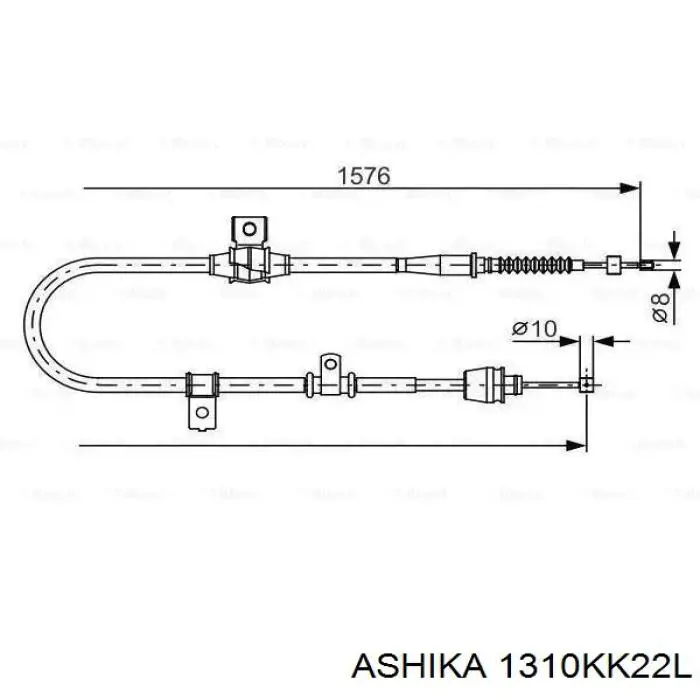 131-0K-K22L Ashika cable de freno de mano trasero izquierdo