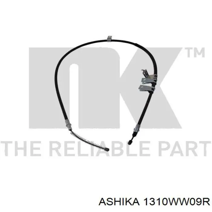 131-0W-W09R Ashika cable de freno de mano trasero derecho