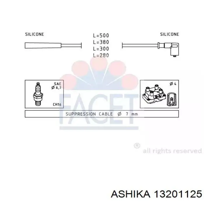 13201125 Ashika cables de bujías