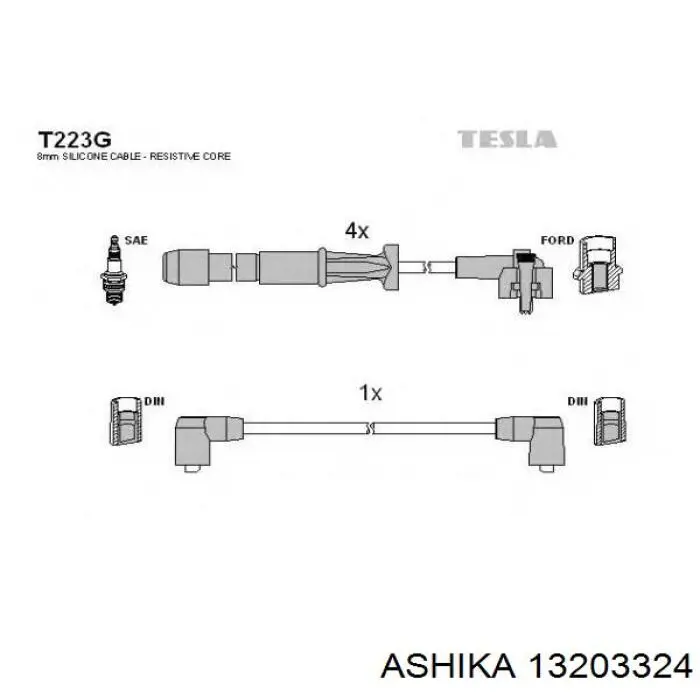 132-03-324 Ashika juego de cables de encendido